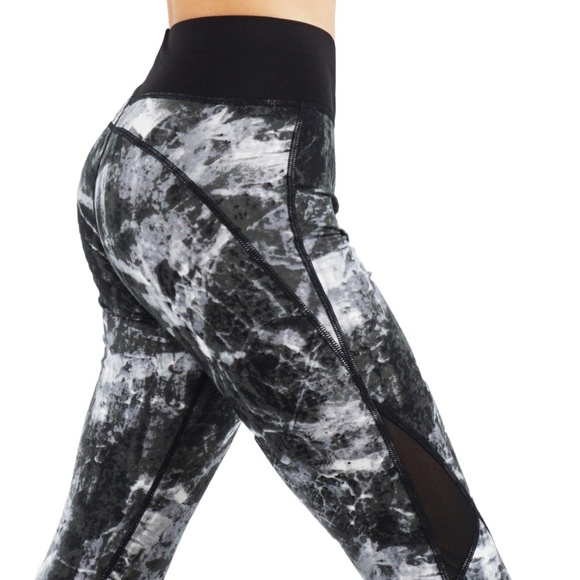 Yoga pants workout leggings mesh cutouts LY6235-5 - Picture 2 of 2